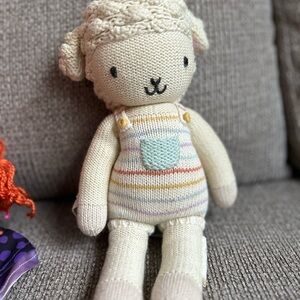 Adorable Cream Knit Lamb Toy